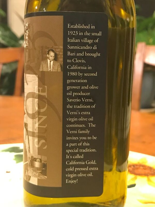 Extra Virgin Olive Oil - Organically Grown and Cold Pressed in California - Unsprayed Chemical Free